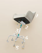 SONGMICS Scaun birou rotativ, reglabil pe inaltime, material sherpa si PU, cadru otel, 64x64x78-88cm, bej