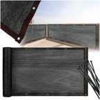 Protectie balcon din plasa PVC, cu inele metalice pentru prindere, 105x700 cm, negru