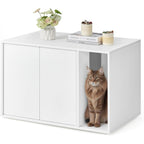 SONGMICS Dulap pentru litiera pisici, montaj rapid fara scule, design minimalist, PAL, 80x50x50 cm, alb