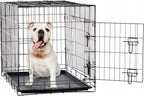 Cusca metalica pliabila pentru animale, cu maner si tava detasabila, 107x69x76 cm, negru