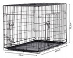 Cusca metalica pliabila pentru animale, cu maner si tava detasabila, 107x69x76 cm, negru