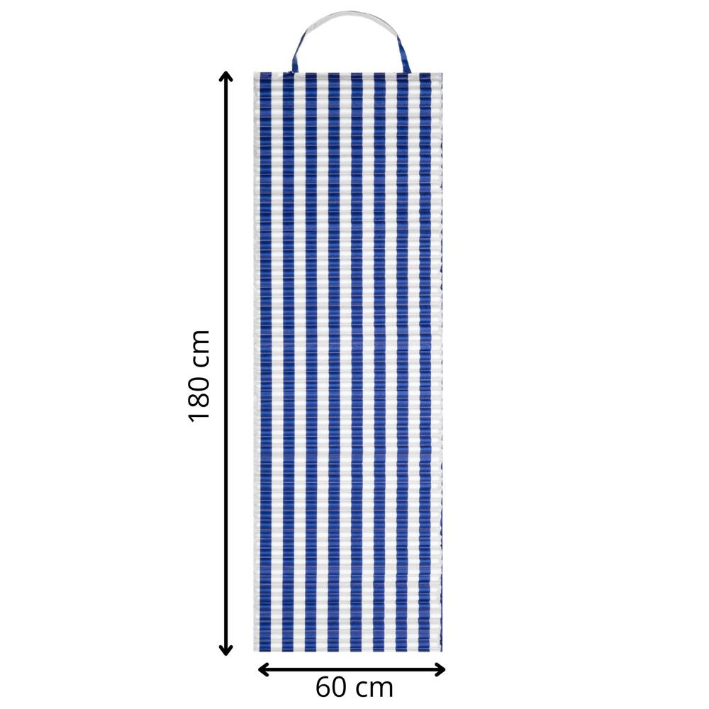 Saltea plaja pliabila din spuma EPE, cu maner si prindere, 180x60x1 cm, albastru cu dungi