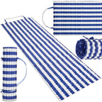 Saltea plaja pliabila din spuma EPE, cu maner si prindere, 180x60x1 cm, albastru cu dungi