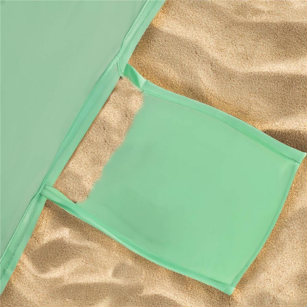 Cort plaja XXL semi-inchis cu protectie UV, podea izolanta, 210x120x112 cm, verde