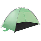 Cort plaja XXL semi-inchis cu protectie UV, podea izolanta, 210x120x112 cm, verde