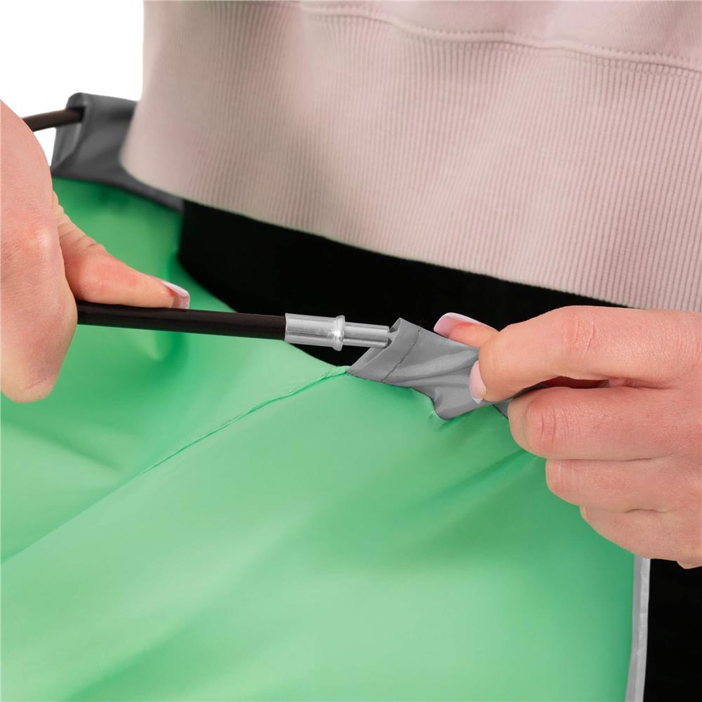 Cort plaja XXL semi-inchis cu protectie UV, podea izolanta, 210x120x112 cm, verde