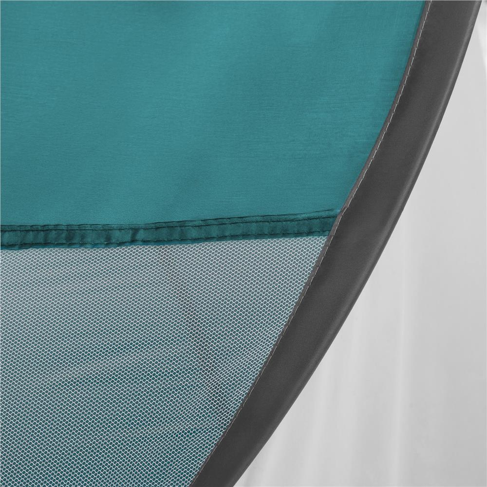 Cort plaja autoexpansibil POP-UP cu protectie UV, podea izolanta si husa transport, 190x120x100 cm, turcoaz si gri