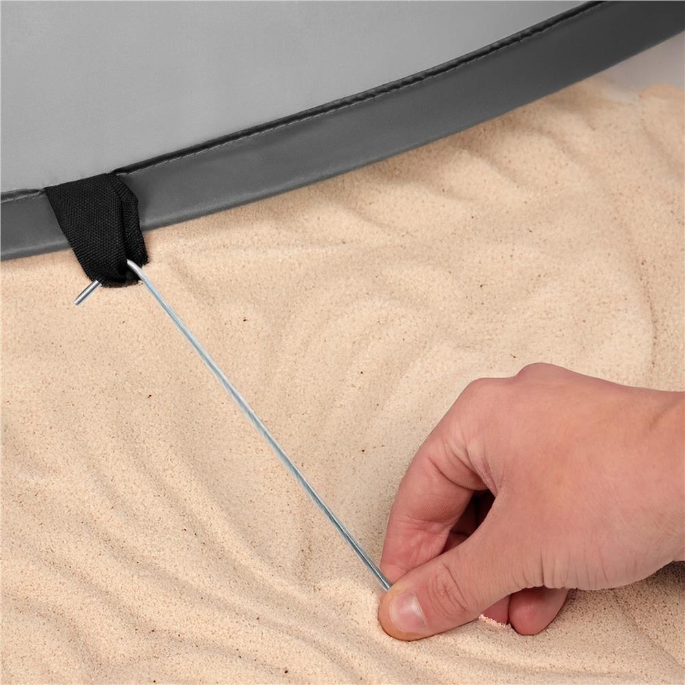 Cort plaja autoexpansibil POP-UP cu protectie UV, podea izolanta si husa transport, 190x120x100 cm, turcoaz si gri