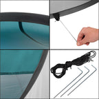 Cort plaja autoexpansibil POP-UP cu protectie UV, podea izolanta si husa transport, 190x120x100 cm, turcoaz si gri