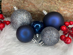 Set globuri de Craciun, 30 bucati, 3 modele, 4/5/6cm, albastru deschis
