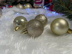 Set globuri de Craciun, 30 bucati, 3 modele, 4/5/6cm, auriu
