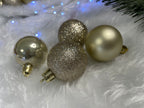Set globuri de Craciun, 30 bucati, 3 modele, 4/5/6cm, auriu