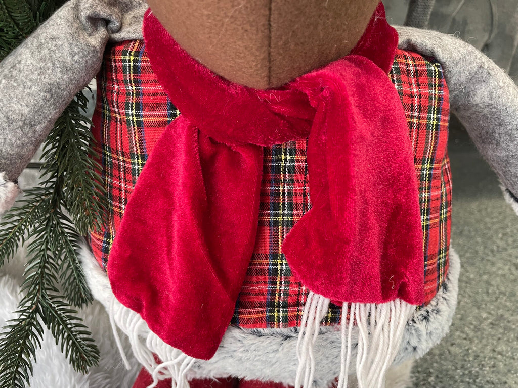 (DL) Figurina Craciun, Ren, picioare telescopice, inaltime extensibila 55-95cm