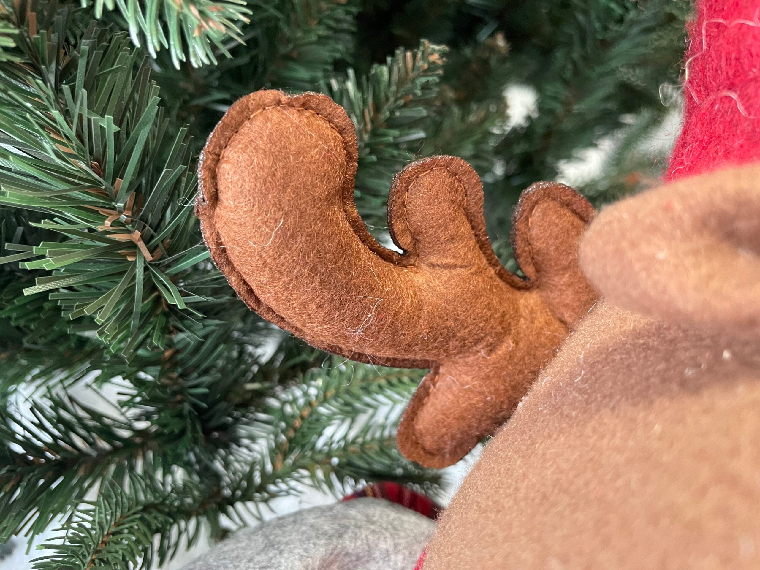 (DL) Figurina Craciun, Ren, picioare telescopice, inaltime extensibila 55-95cm