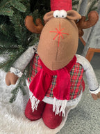 (DL) Figurina Craciun, Ren, picioare telescopice, inaltime extensibila 55-95cm