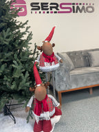 (DL) Figurina Craciun, Ren, picioare telescopice, inaltime extensibila 55-95cm