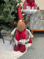 (DL) Figurina Craciun, Ren, picioare telescopice, inaltime extensibila 55-95cm