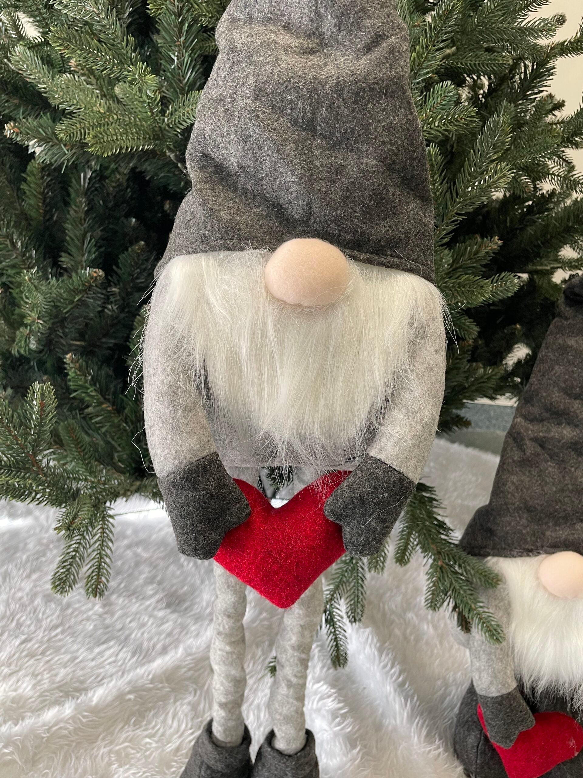 Figurina Craciun, Spiridus, picioare telescopice, inaltime extensibila 63-93cm