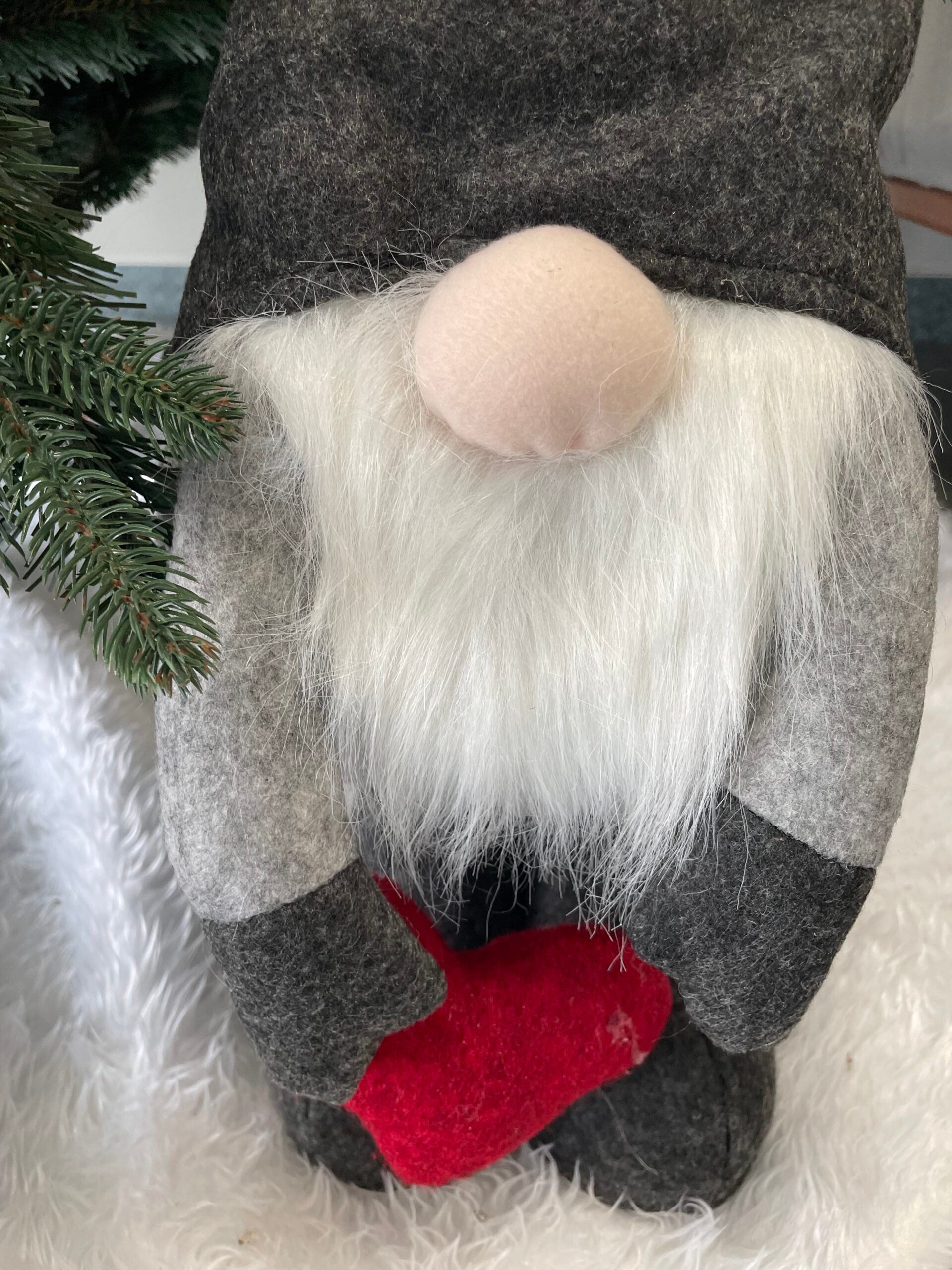 Figurina Craciun, Spiridus, picioare telescopice, inaltime extensibila 63-93cm