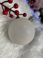 Set globuri de Craciun, 30 bucati, 3 modele, 4/5/6cm, alb