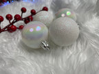 Set globuri de Craciun, 30 bucati, 3 modele, 4/5/6cm, alb