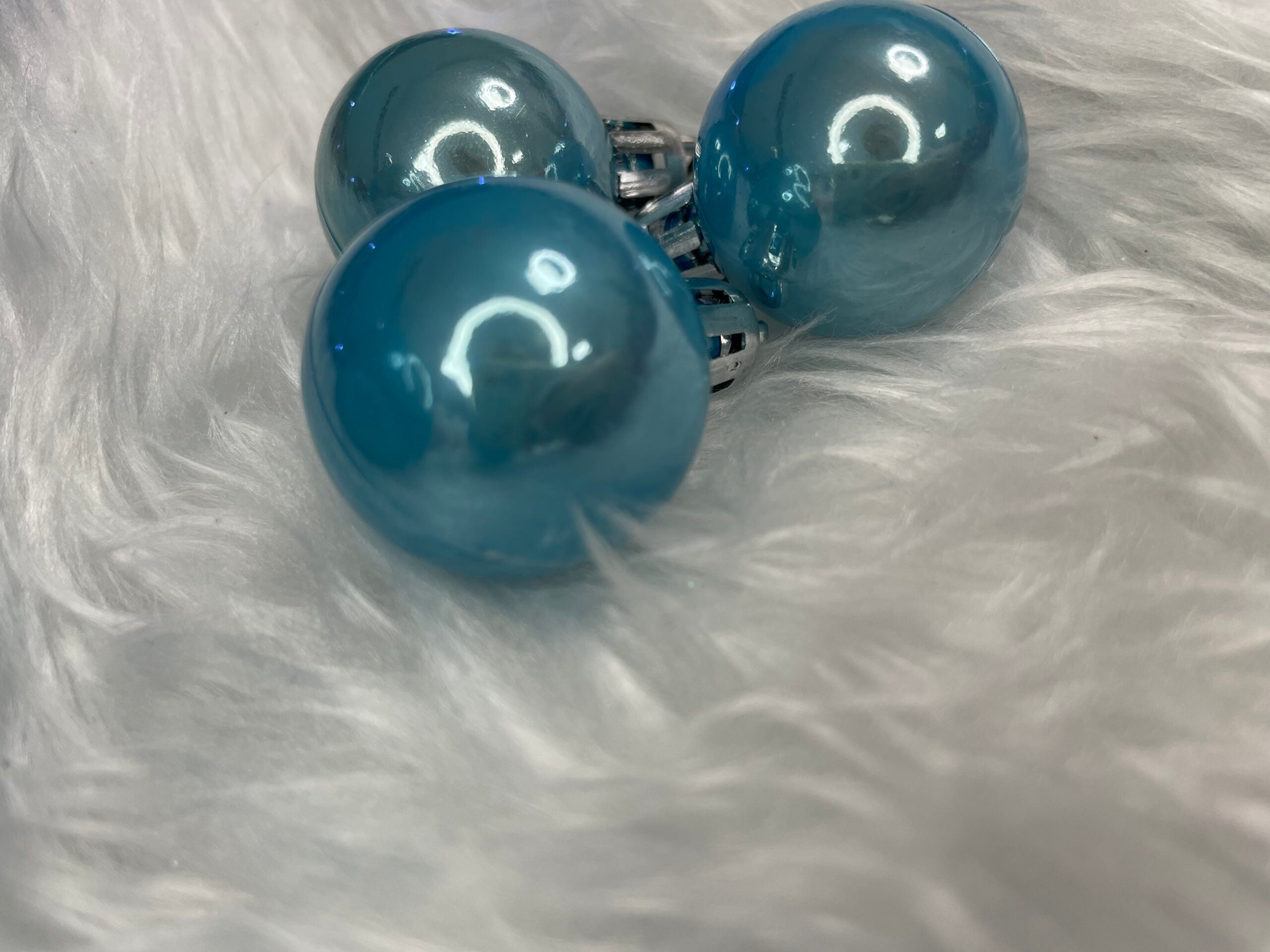 Set globuri de Craciun, 37 bucati, 3-8cm, albastru perla