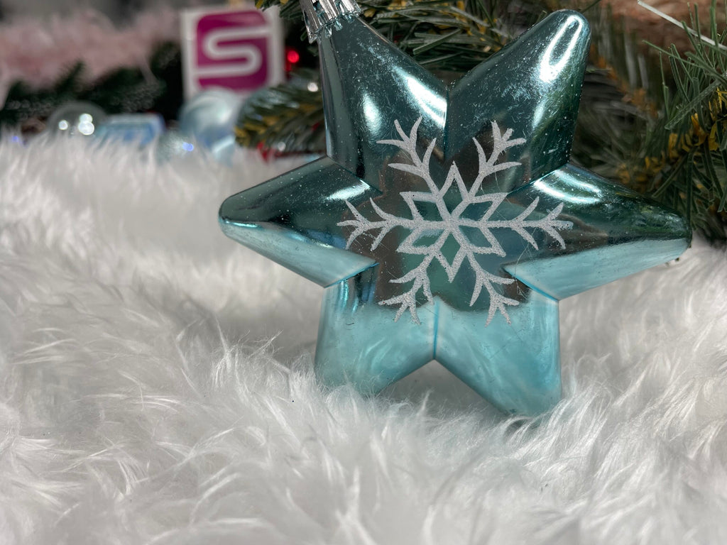 Set globuri si decoratiuni de Craciun, 77 piese, diverse dimensiuni, albastru