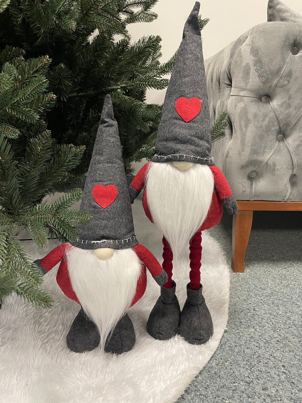 Figurina Craciun, Spiridus, picioare telescopice, inaltime extensibila 52-67cm