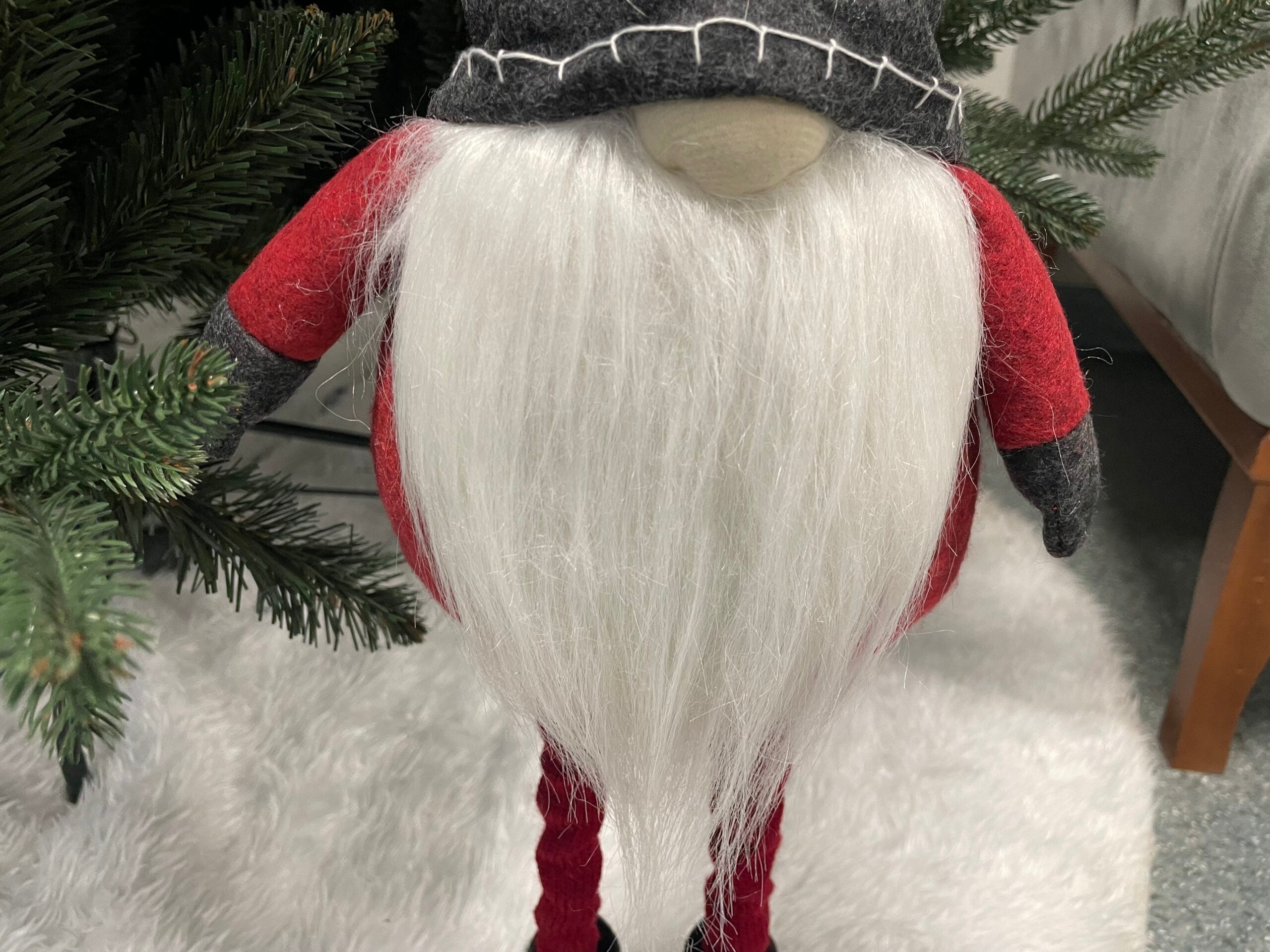 Figurina Craciun, Spiridus, picioare telescopice, inaltime extensibila 52-67cm