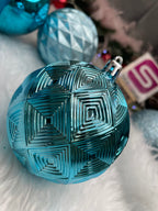 Set globuri de Craciun, 30 bucati, 6 modele, 8cm, albastru