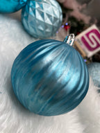 Set globuri de Craciun, 30 bucati, 6 modele, 8cm, albastru