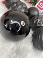 Set globuri de Craciun, 30 bucati, 8cm, 6 modele, negru