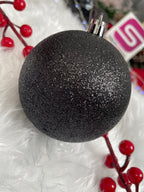 Set globuri de Craciun, 30 bucati, 8cm, 6 modele, negru