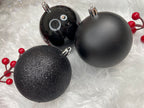 Set globuri de Craciun, 30 bucati, 8cm, 6 modele, negru