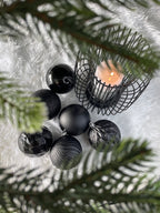 Set globuri de Craciun, 30 bucati, 8cm, 6 modele, negru
