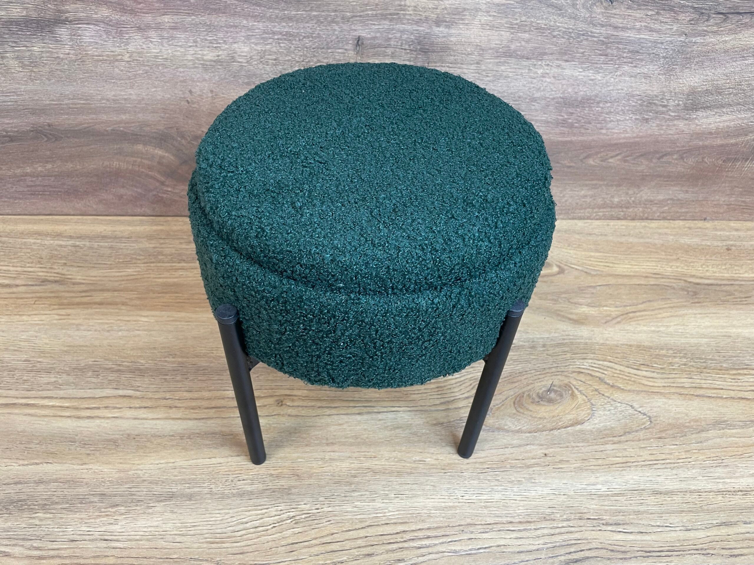 Taburet pentru copii, rotund, spatiu depozitare, 31x28cm, maxim 50kg, verde