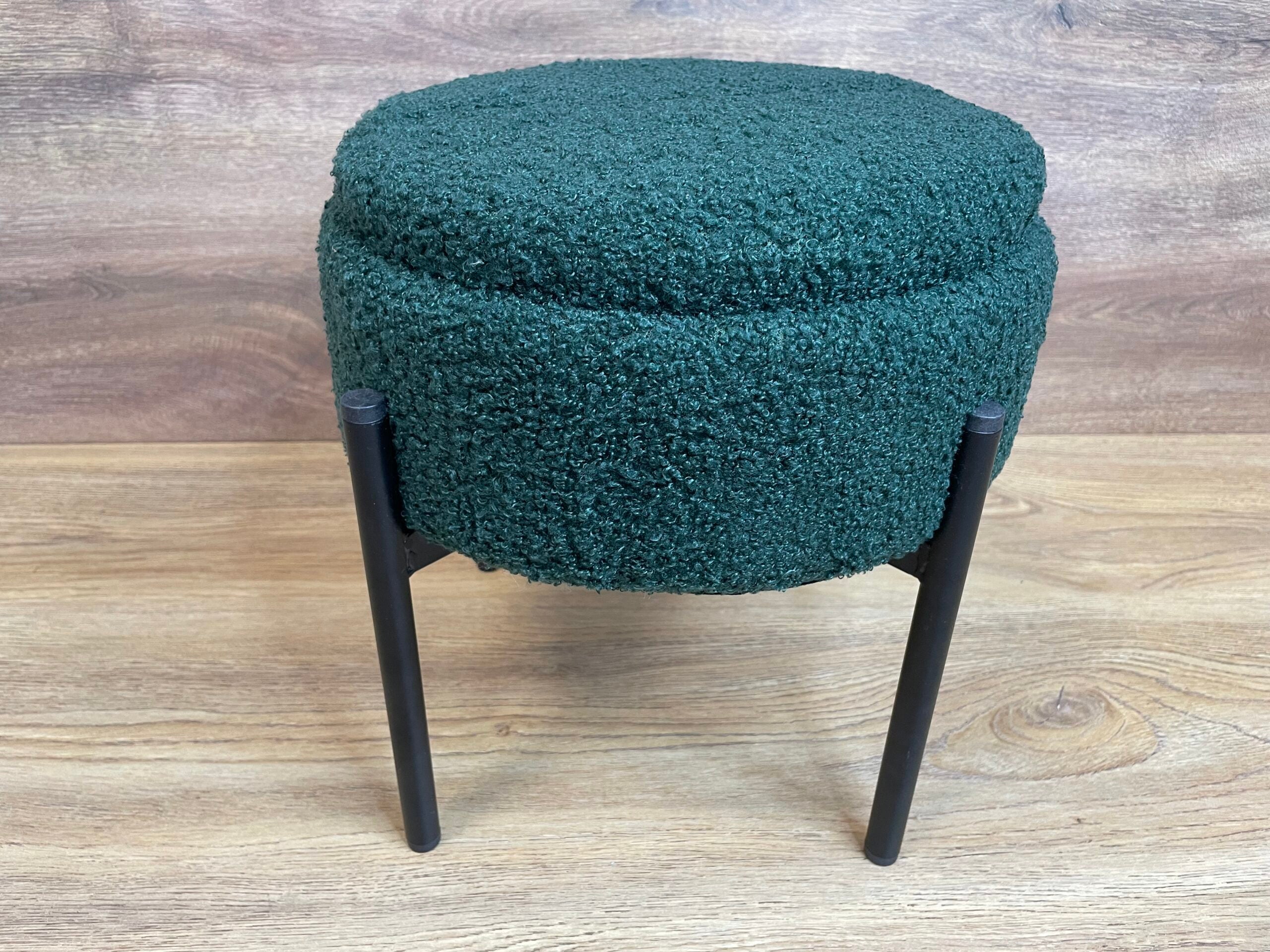 Taburet pentru copii, rotund, spatiu depozitare, 31x28cm, maxim 50kg, verde