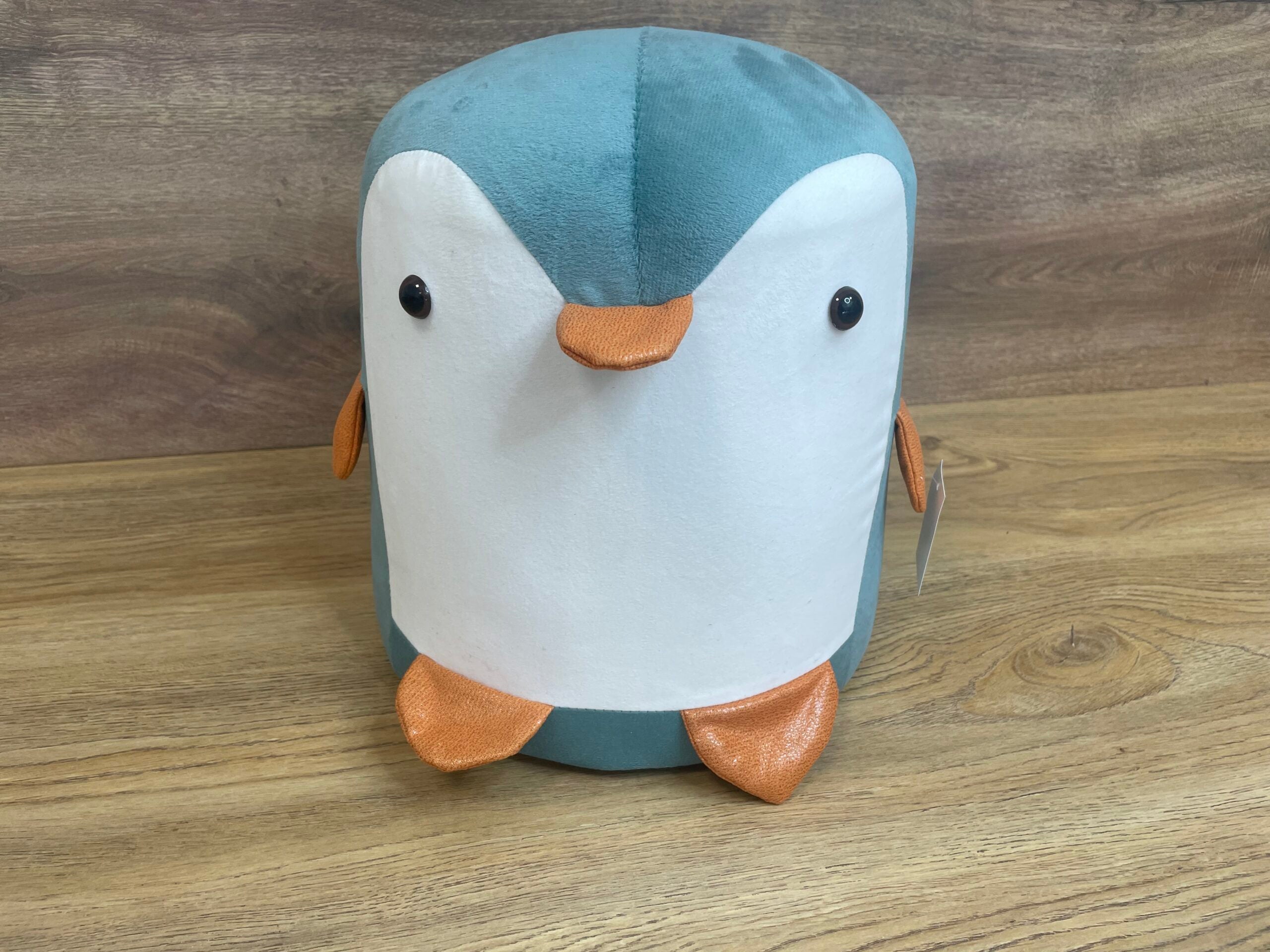 Taburet pentru copii, 28x25cm, maxim 50kg, model pinguin albastru