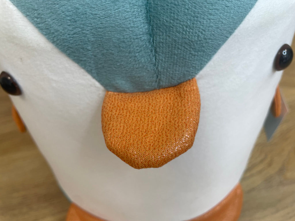 Taburet pentru copii, 28x25cm, maxim 50kg, model pinguin albastru