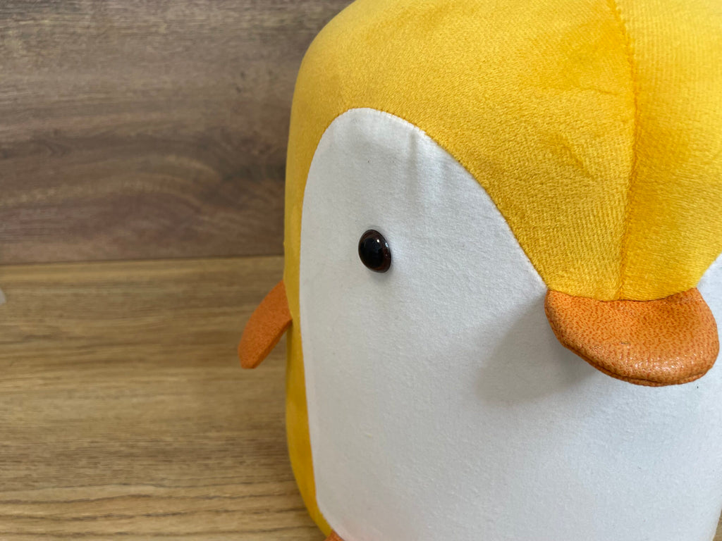 Taburet pentru copii, 28x25cm, maxim 50kg, model pinguin galben