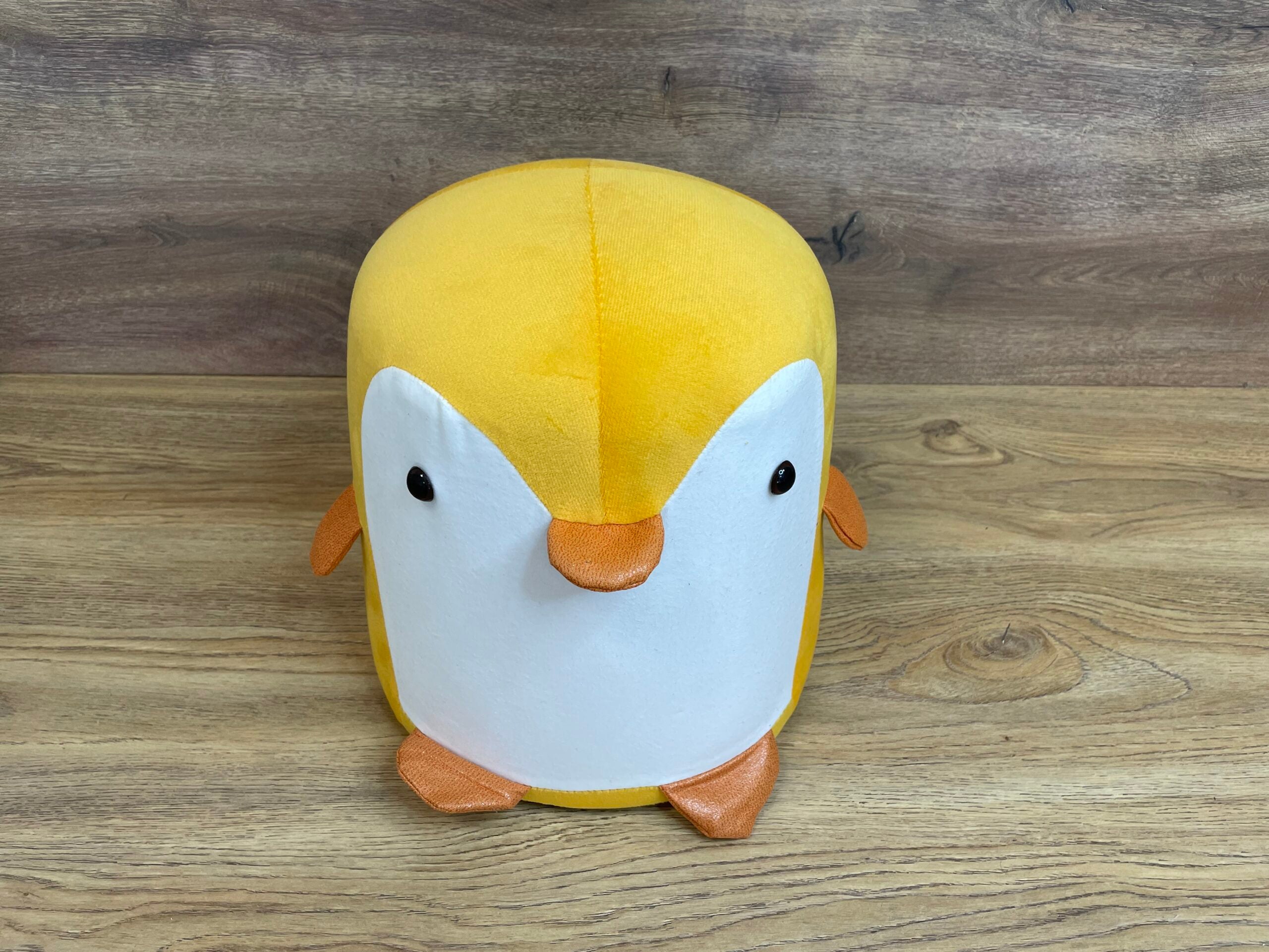 Taburet pentru copii, 28x25cm, maxim 50kg, model pinguin galben