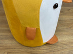 Taburet pentru copii, 28x25cm, maxim 50kg, model pinguin galben