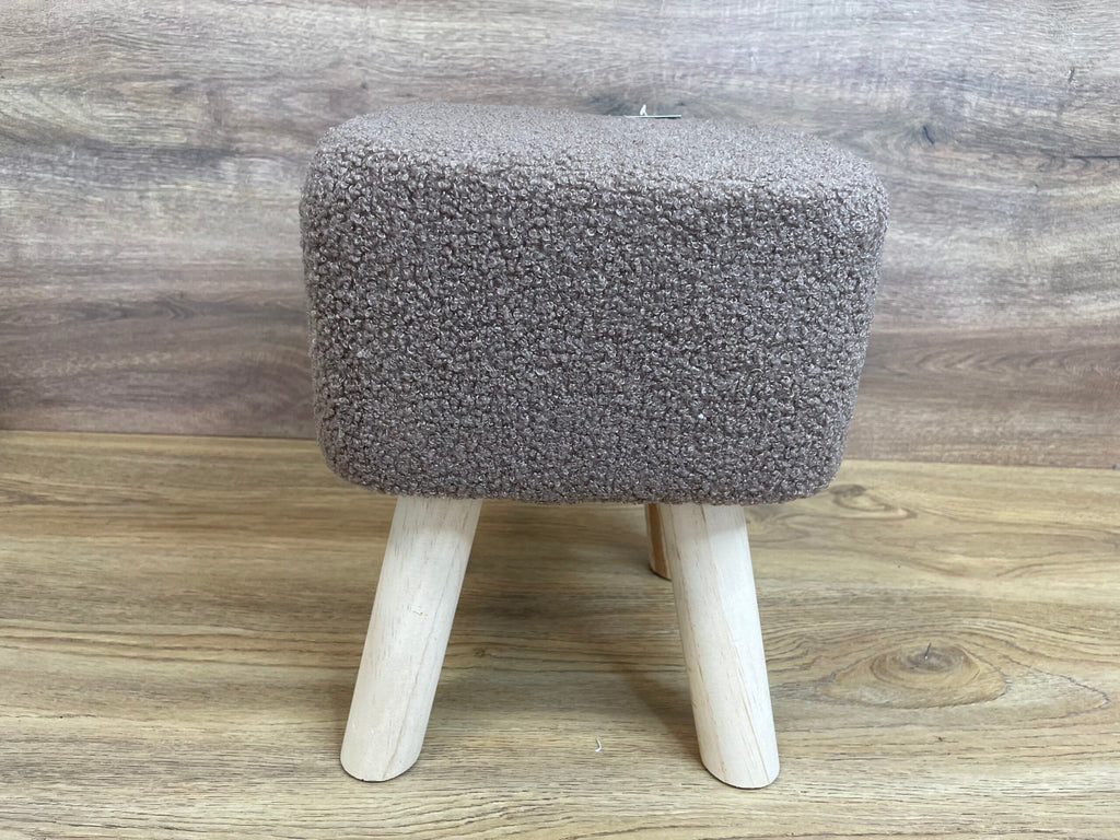 Taburet pentru copii, patrat, 26x26x34cm, maxim 50kg, maro