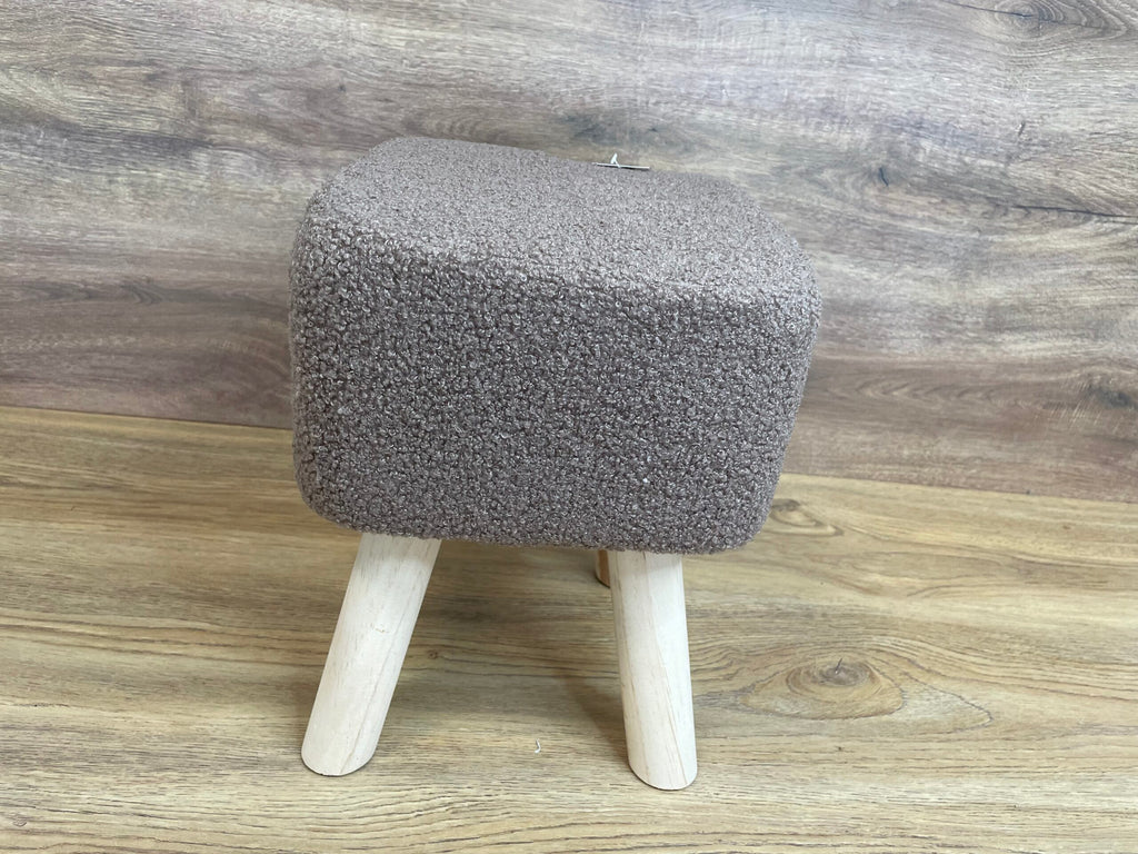 Taburet pentru copii, patrat, 26x26x34cm, maxim 50kg, maro