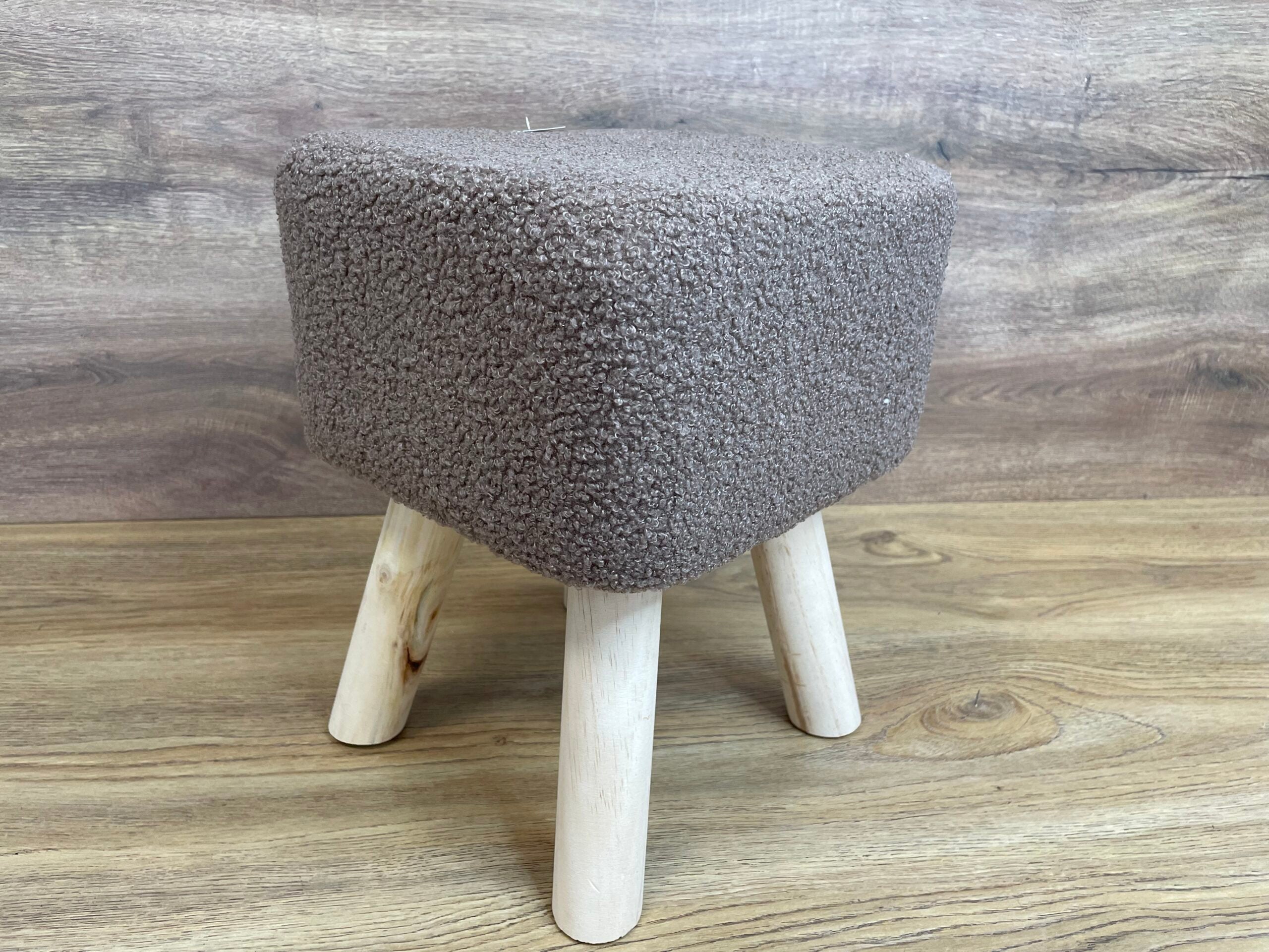 Taburet pentru copii, patrat, 26x26x34cm, maxim 50kg, maro