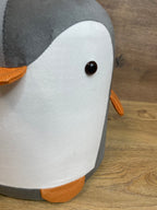 Taburet pentru copii, 28x25cm, maxim 50kg, model pinguin gri