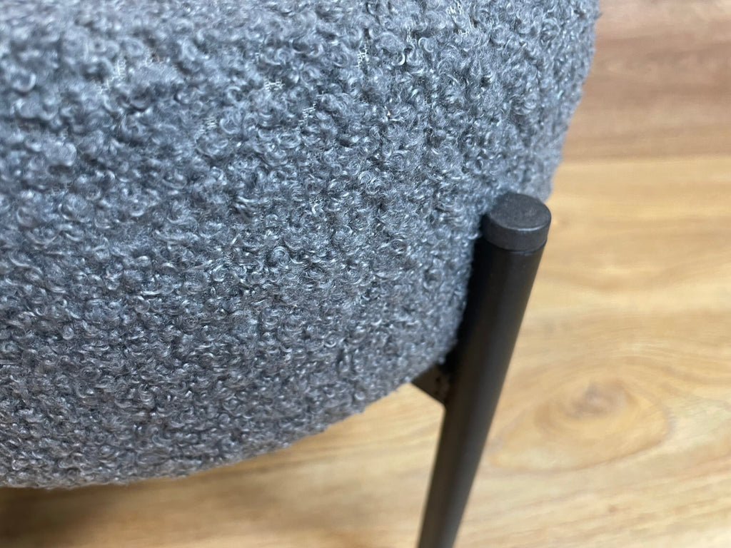 Taburet pentru copii, rotund, spatiu depozitare, 31x28cm, maxim 50kg, gri