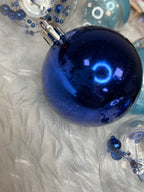 Set globuri de Craciun Inedit, 30 bucati, 6cm, transparente si albastru