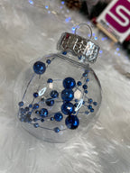 Set globuri de Craciun Inedit, 30 bucati, 6cm, transparente si albastru