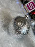 Set globuri de Craciun Inedit, 30 bucati, 6cm, transparente si albastru